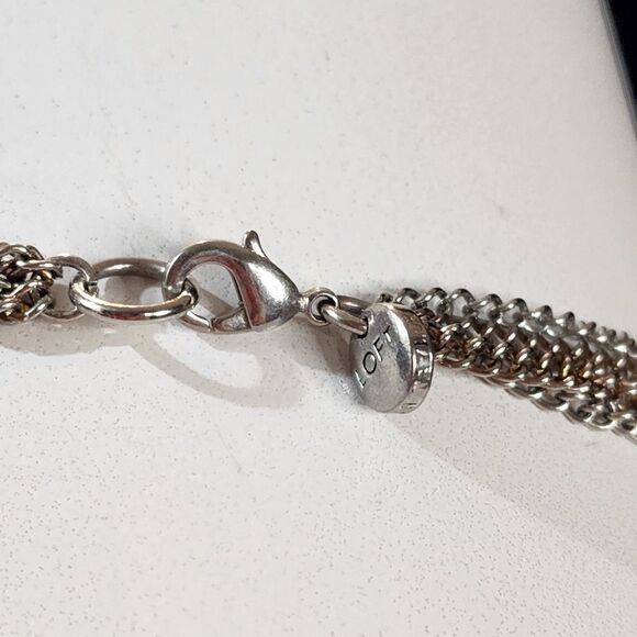 Ann Taylor Loft Silver, Gold, & Clear Glass Multi-Strand Necklace - Picture 3 of 3